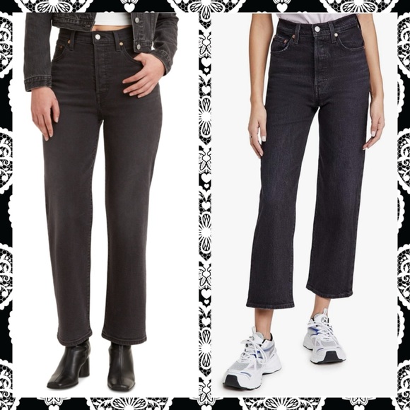 🌟LEVIS RIBCAGE CROP ANKLE JEANS BLACK - Picture 2 of 6